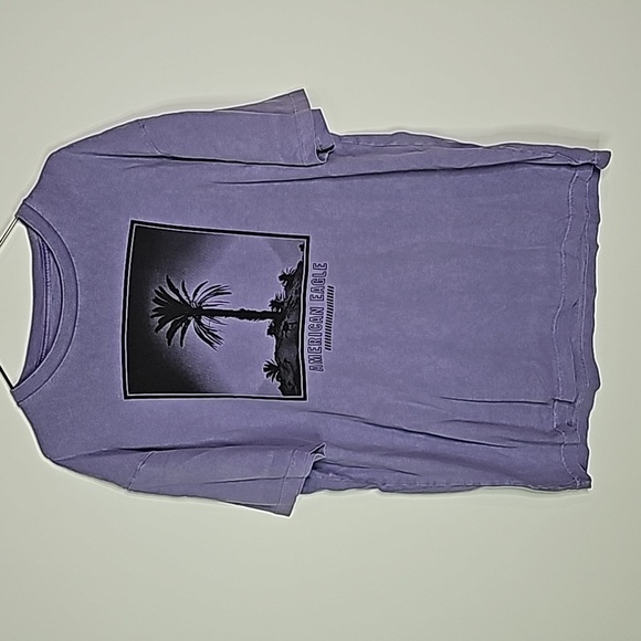 American Eagle purple medium oversized fit short sleeve shirt - Picture 1 of 6